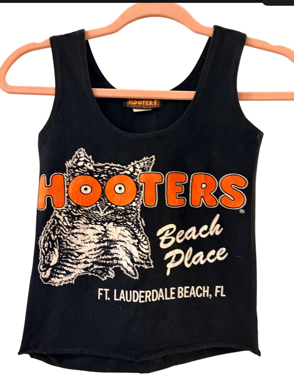 Hooters tank cropped size s black and orange‎